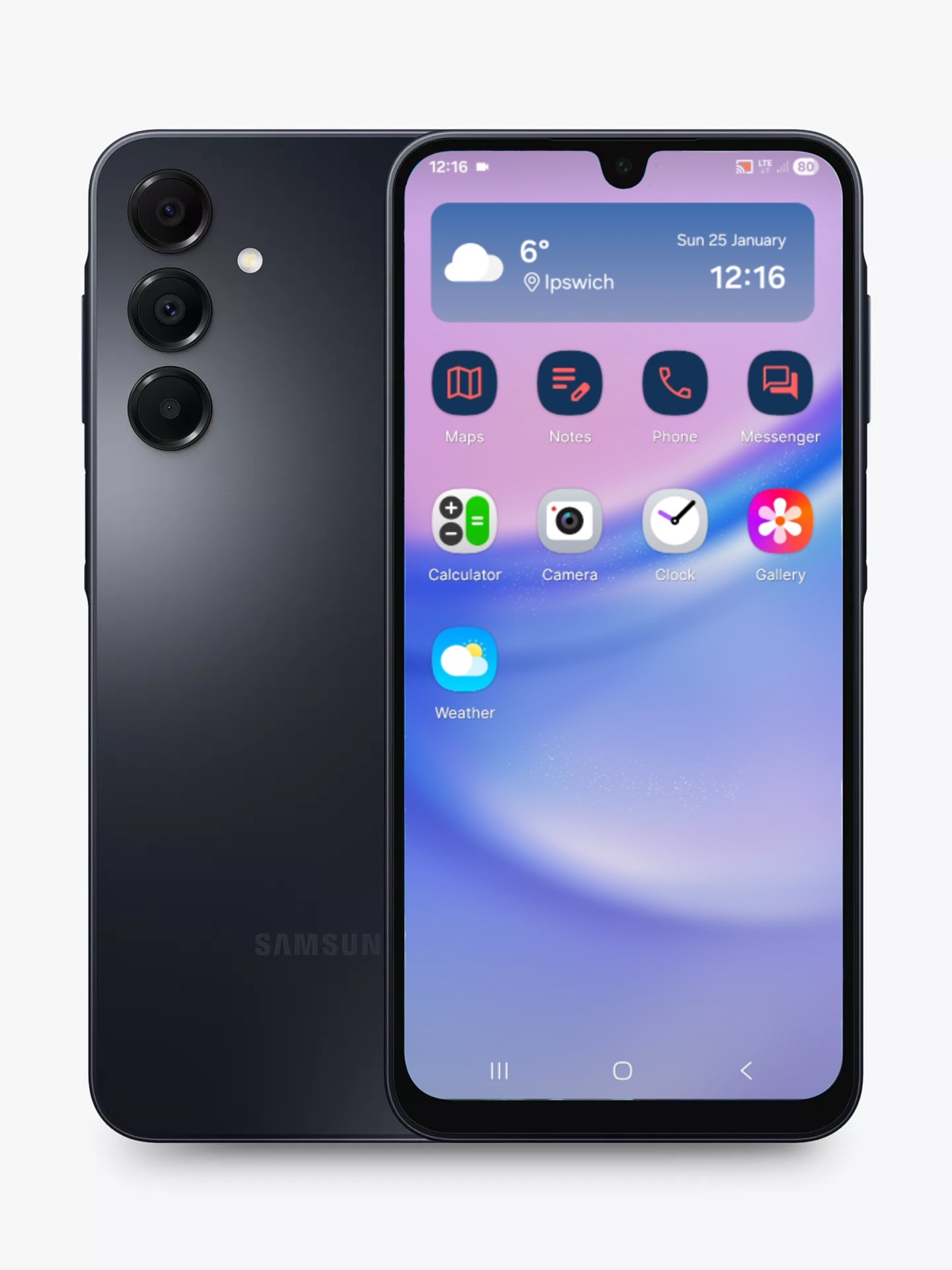Sayph safe phone for kids – front and back view of the handset showing the home screen with parent-approved apps